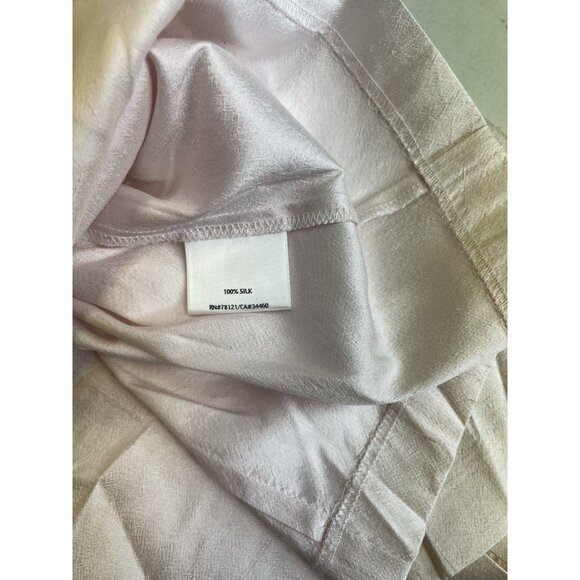 Eileen Fisher Woman Textured Silk Blouse Tunic Button Up Size 1X Pink Side Slit - Picture 12 of 14